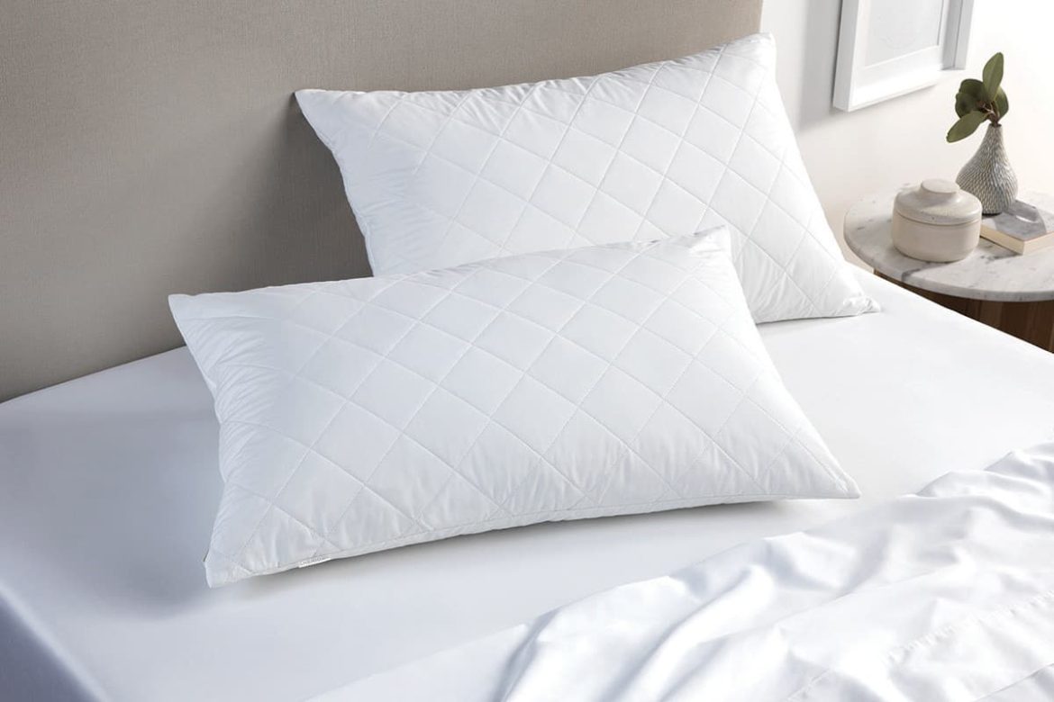 Cotton fabric quilted cushion cover, modern design, white color, standard size